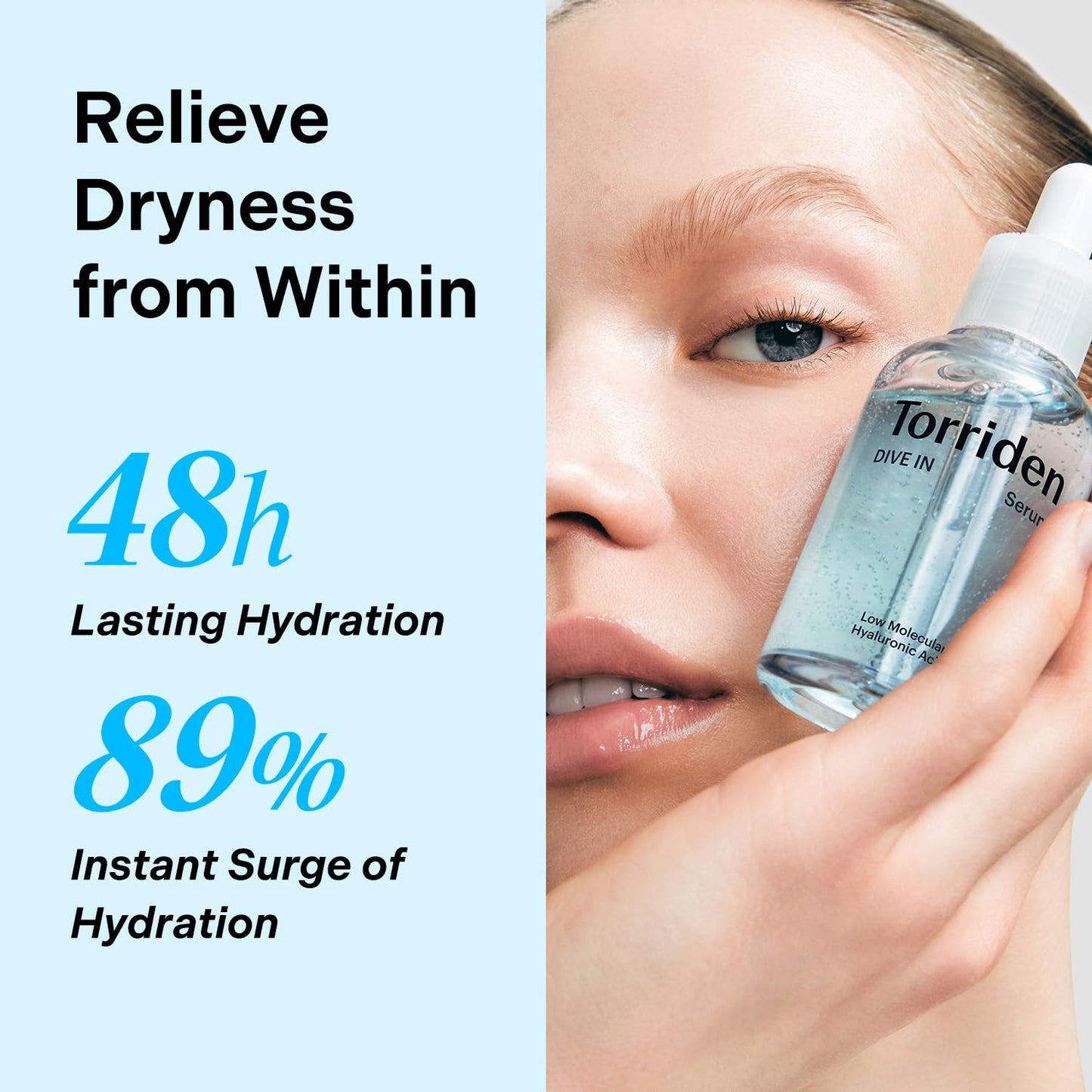 Torriden DIVE IN Hyaluronic Acid Serum 50ml(1.69 fl.oz.) * 2 (Pack of 2) | Deep Hydration to Get Glow Skin | Hyaluronic Acid, Panthenol, Allantoin | Korean Facial Serum