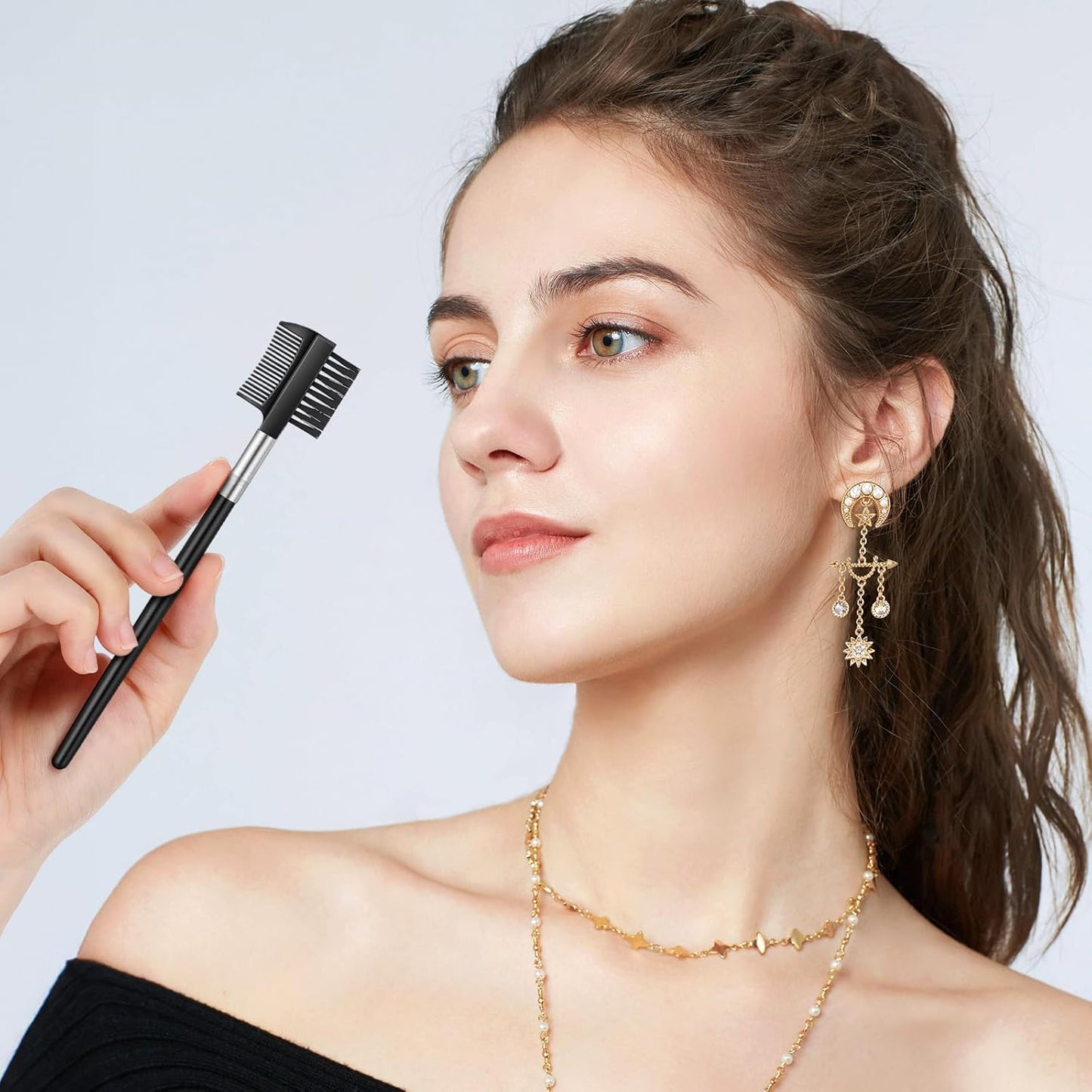 3pcs Eye Lash Brushes Separator, Eyebrow Comb for Women, Dual-Head Eyebrow Brush and Comb for Eliminating Mascara Clumps, Grooming Shaping Brow, Separating Lashes, Eyelashes Extension