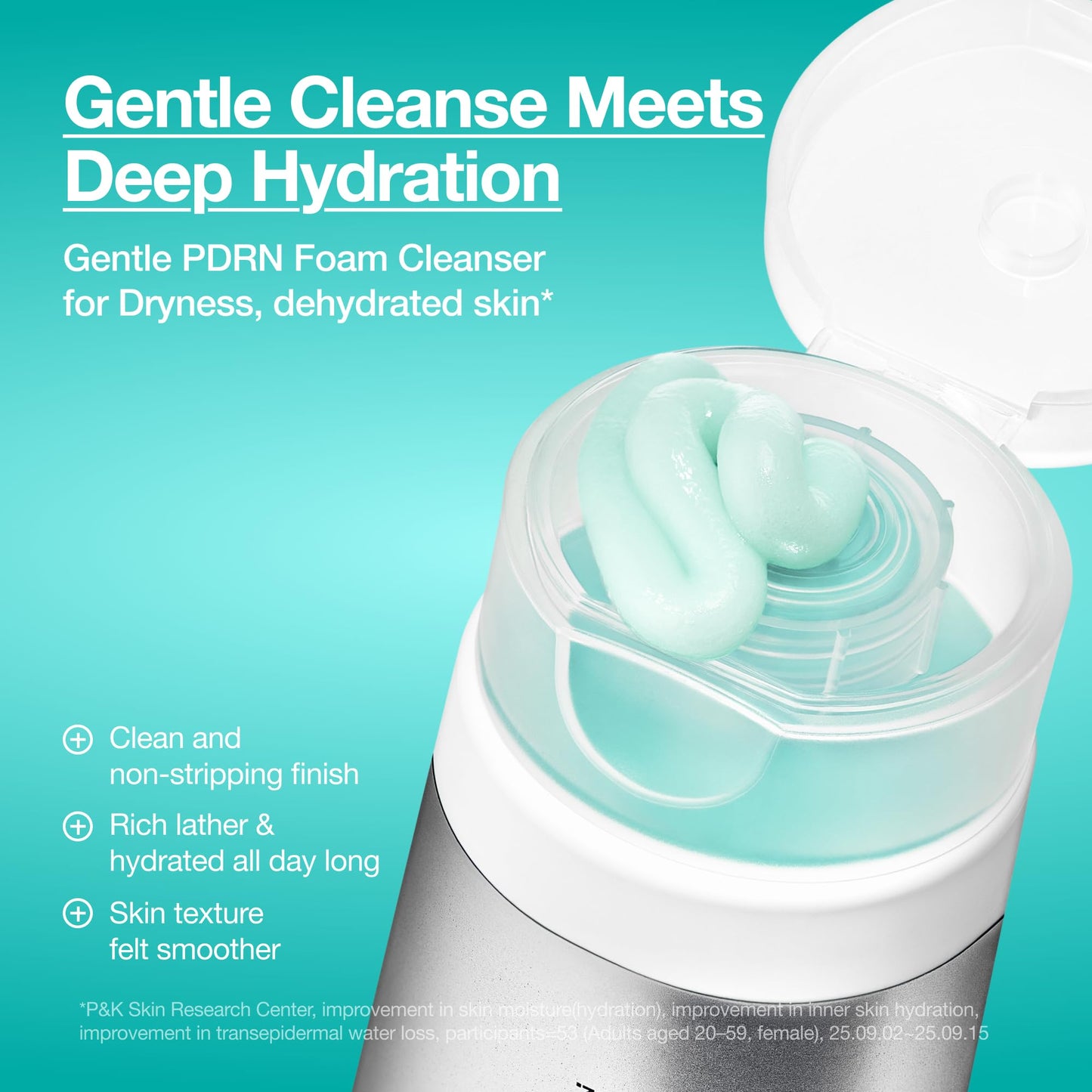 Anua PDRN Hyaluronic Acid Moisturizing Cleansing Foam, Daily Gentle Face Wash for Dry Skin, Salmon