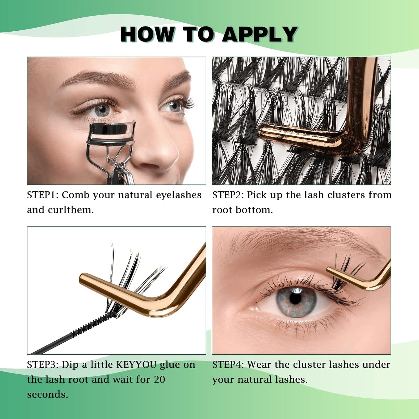 Lash Clusters 300pcs Eyelash Clusters 30D+40D+50D 0.07D Curl 10-18MIX DIY Eyelash Extension KEYYOU Large Tray Volume Soft&Natural Individual Lashes(30D40D50D-0.07D,10-18MIX)