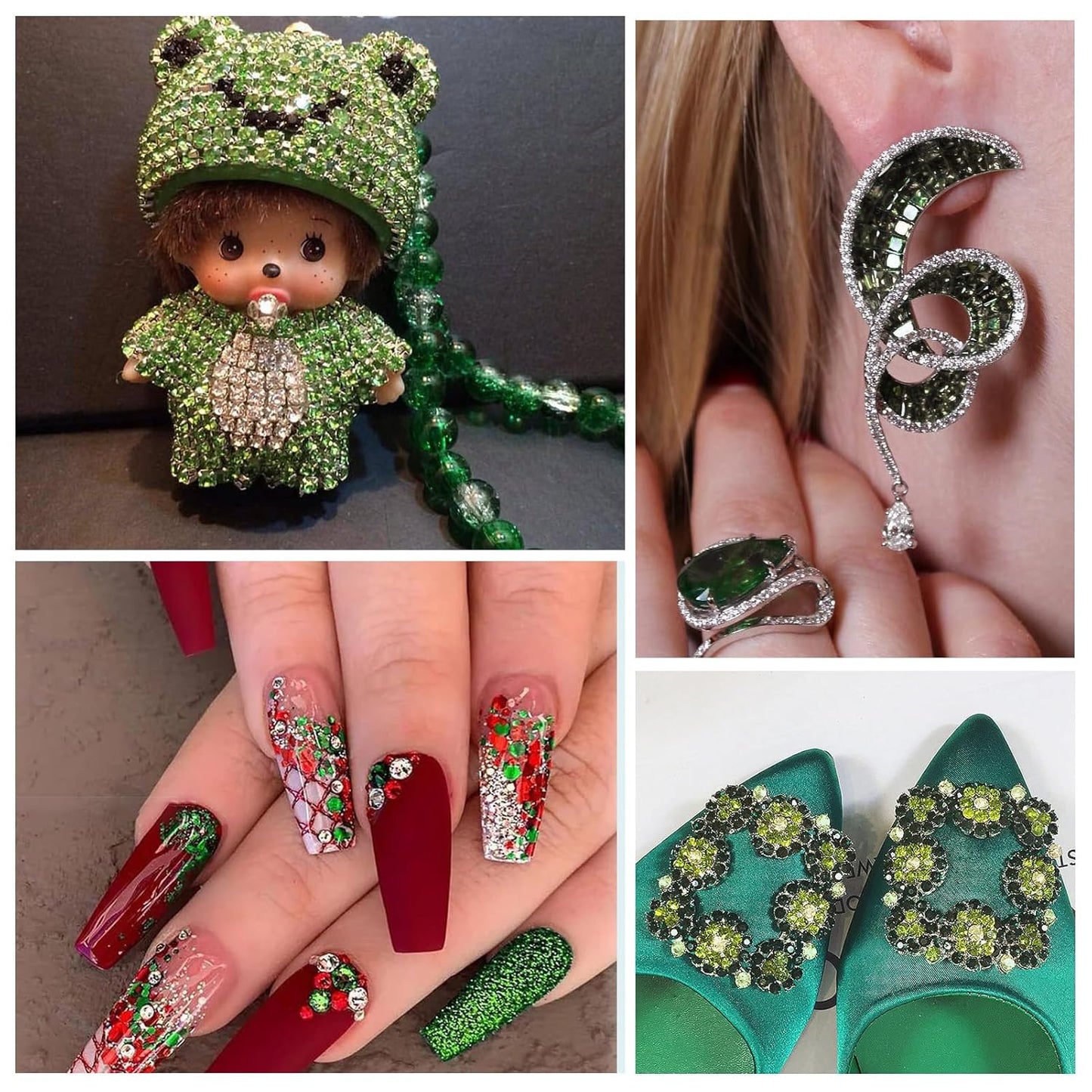 3000Pcs Light Green Crystal Rhinestones,Glass Flatback Rhinestones Gemstones Mini for Nail Face Makeup Art Crafts Clothes Decoration - (SS10,2.8mm,Light Green)