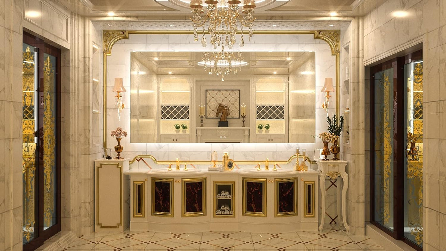 TETOTE 72 x 36 Inch LED Bathroom Mirror Backlit,AntiFog,Dimmable,CRI90+,Makeup,Vanity Mirror with Light,Lighted Mirror,Wall Mounted(Horizontal/Vertical)