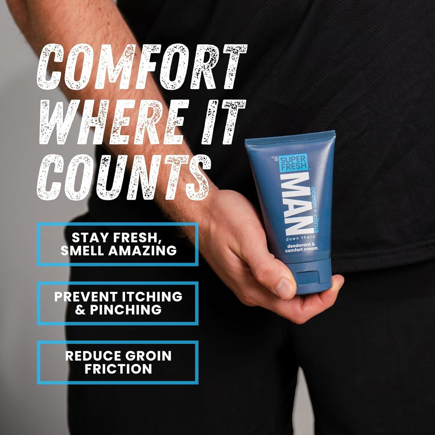 Super Fresh Ball Deodorant Lotion for Men Aluminum Free Hygiene Cream for Groin Butt and Body Controls Odor Reduces Chafing Twin Pack 4 oz Tubes for Daily Freshness Comfort and Sweat Protection