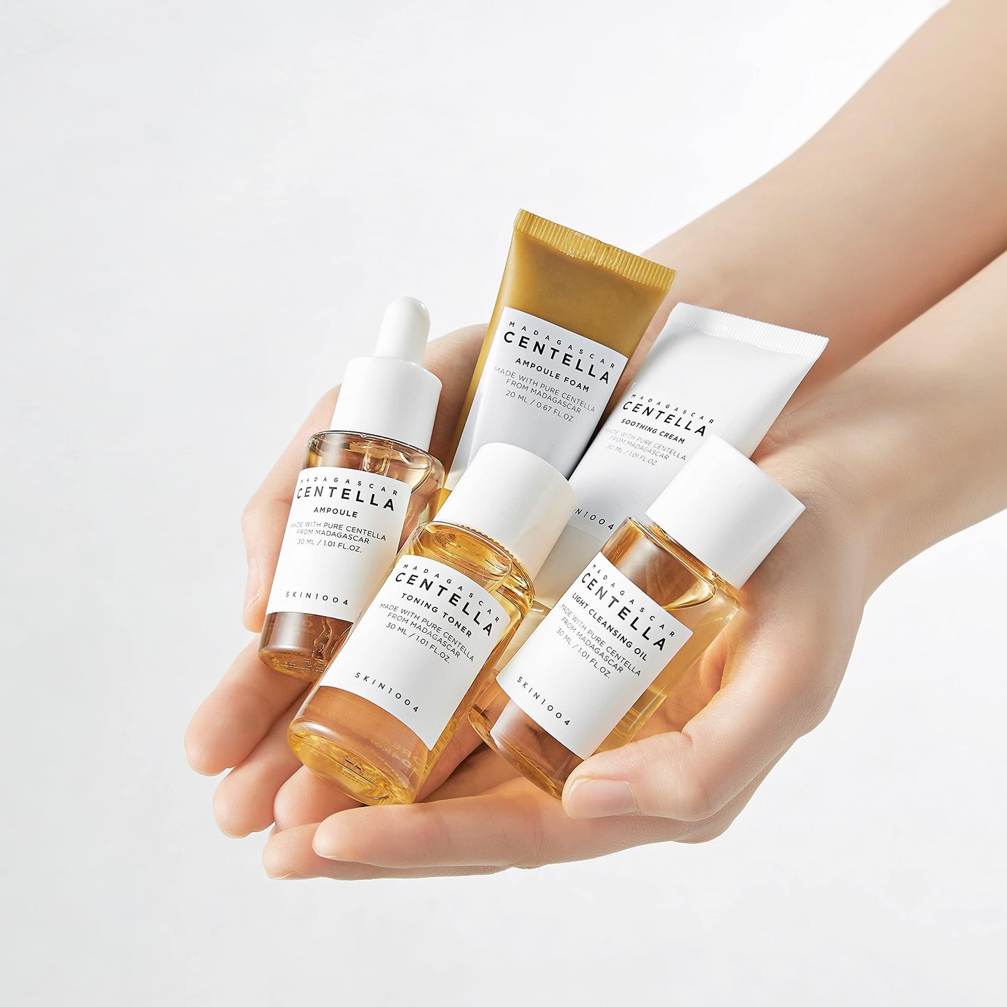 SKIN1004 Madagascar Centella Travel Kit, Toner, Ampoule, Soothing Cream, Cleansing Oil, Ampoule