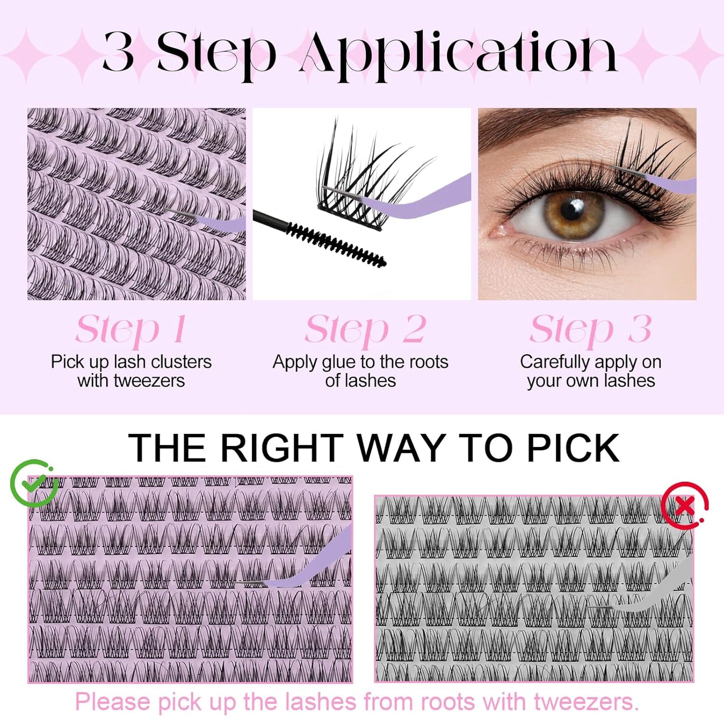 Nature Look DIY Lashes Individual Lashes Matte Black Cluster Eyelash Extensions Cluster Eyelashes,SLYW,9-12mm