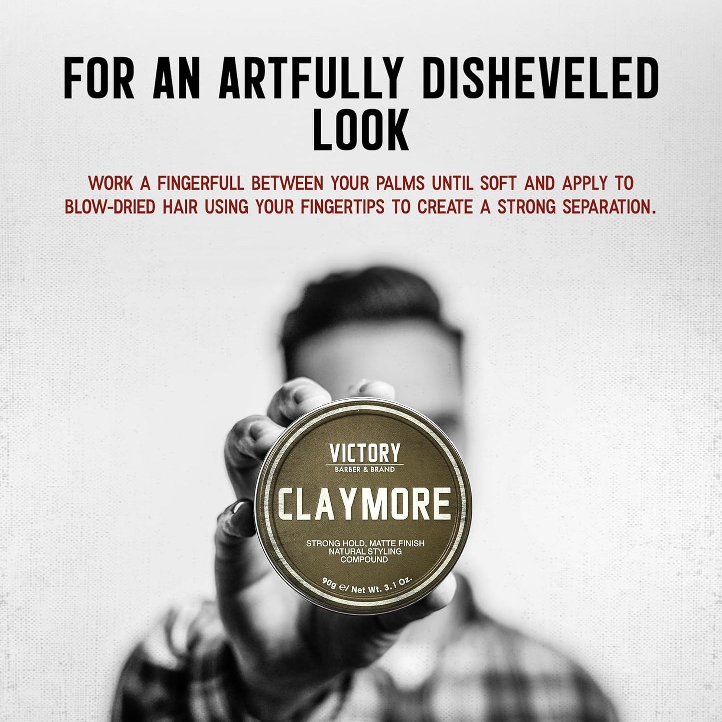 Victory Barber & Brand Claymore Men's Strong Hold Matte Finish Clay Pomade | Made in the USA for the Rough and the Ready