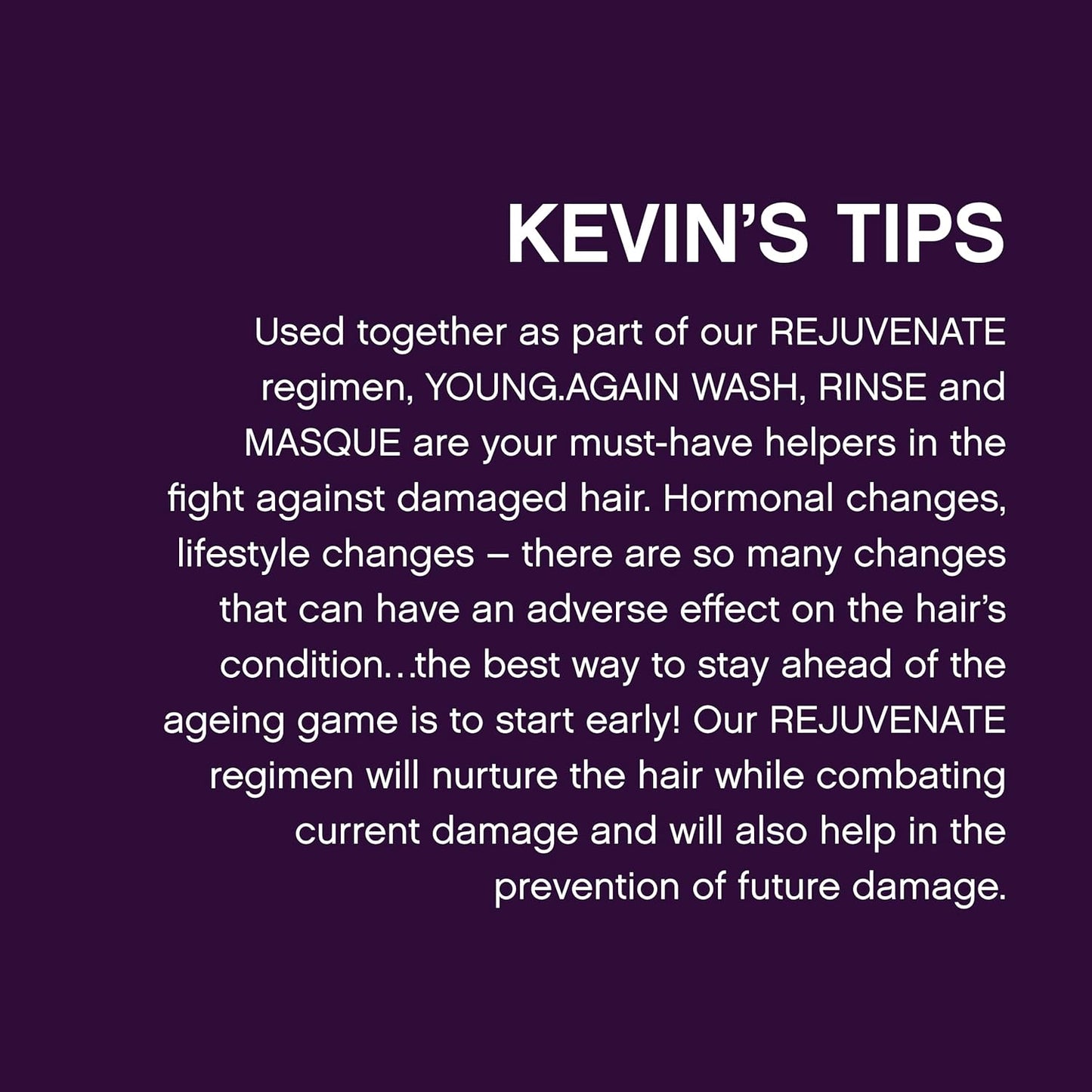 KEVIN.MURPHY YOUNG.AGAIN.RINSE - Moisturising Anti-Ageing Conditioner - For Ageing, Dry, Damaged & Brittle Hair - Hair Repair - With Amino Acids - Sulphate & Paraben Free - 1 L / 33.8 fl oz