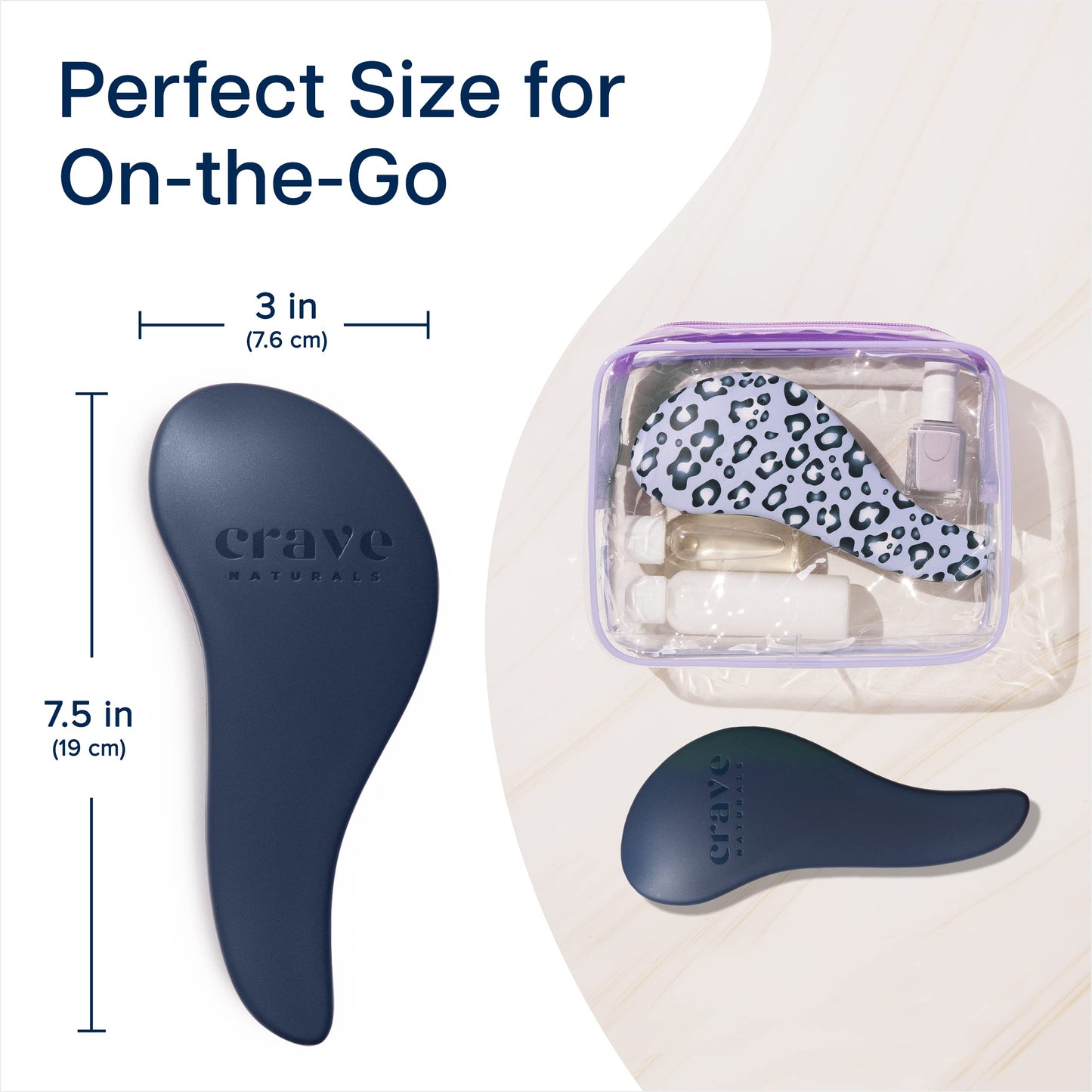 Crave Naturals Glide Thru Detangling Hair Brush for Adults and Kids - Detangler Hairbrush for Curly