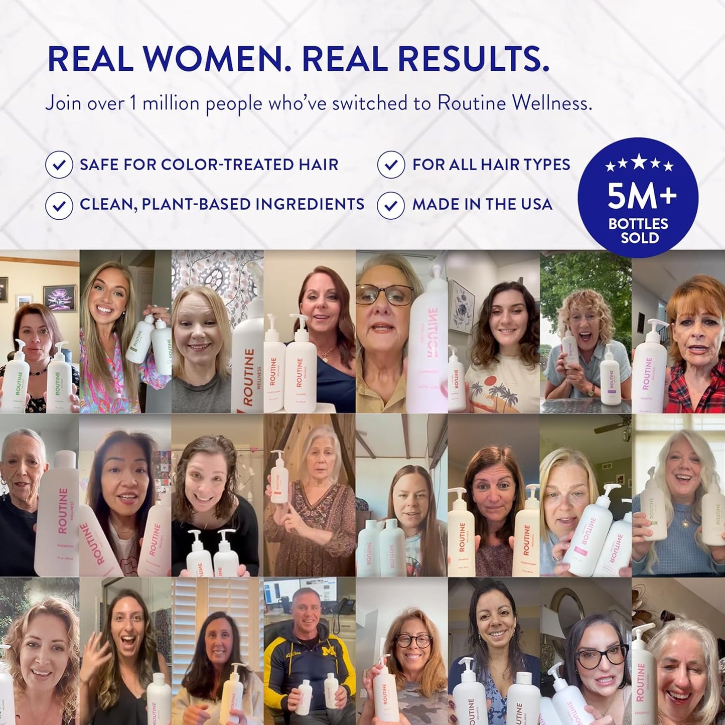 Routine Wellness Anti-Thinning Shampoo for Thinning Hair - Biotin DHT Blocker Women & Men - Color Safe Shampoo for Hair Loss & Healthy Hair - Rose Hips 14oz (Pack of 2)