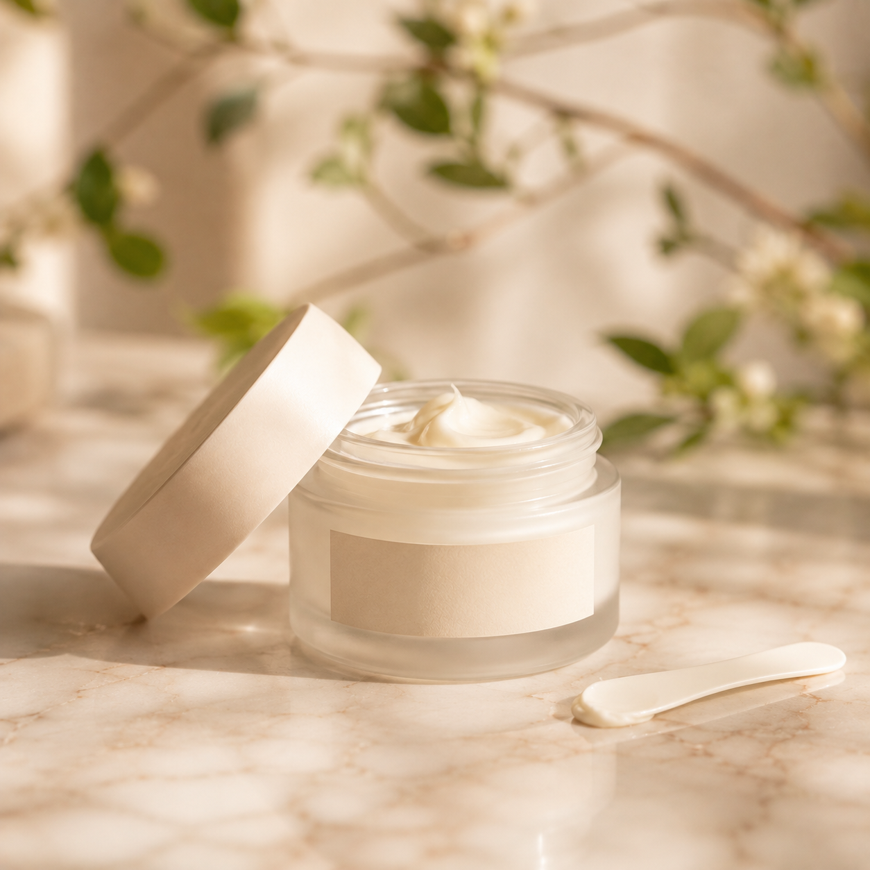 Eye Cream — open jar with spatula