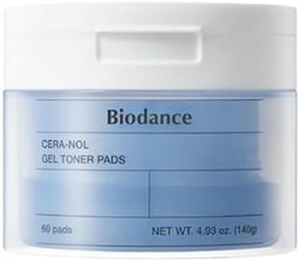 Biodance Cera-NOL Gel Toner Pads, Hydrating & Soothing for Sensitive Skin, Redness Reducing, Gentle Exfoliating Toner Pads, Korean Skincareㅣ4.93 fl.oz.(140g)*60Pads
