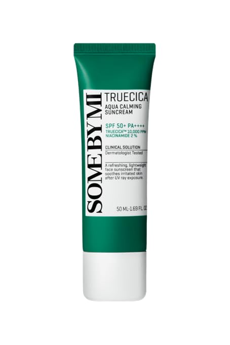 SOME BY MI Truecica Aqua Calming Suncream SPF50+ PA++++ 1.69 fl oz – Lightweight Hydrating Mineral