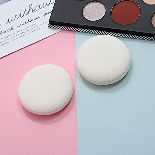 Empty Loose Powder box with Mirror Travel Portable Powder Case with Mushroom Sponge Puff DIY Cosmetic Foundation Powder Case Blusher Finishing Powder Jar Container (1pcs with 4 replacement sponges)