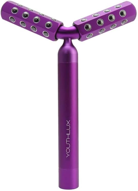 Revolution Roller - Germanium Stone Uplifting Face/Body Beauty Massage Tool/Roller/Wand for Skin Tightening/Firming, De-Puffing, Anti-Aging (Purple)
