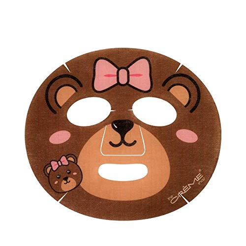 The Crème Shop Animated Miss Bear Face Mask, Hydrating Korean Sheet Mask with Watermelon (Set of 3)