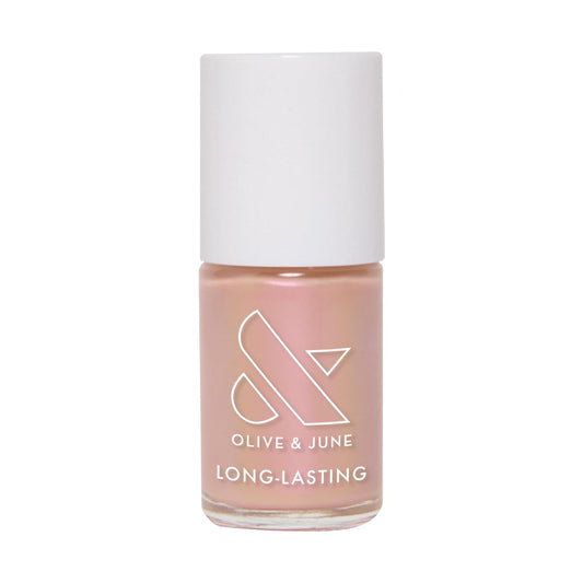 Olive & June Long Lasting Nail Polish | Plump Gel-Like Finish No Lamp Needed | Lasts up to 10 days | Salon-Quality at Home | 15-Free Vegan Cruelty-Free Chip-Resistant | Sandy Scallop Golden Iridescent