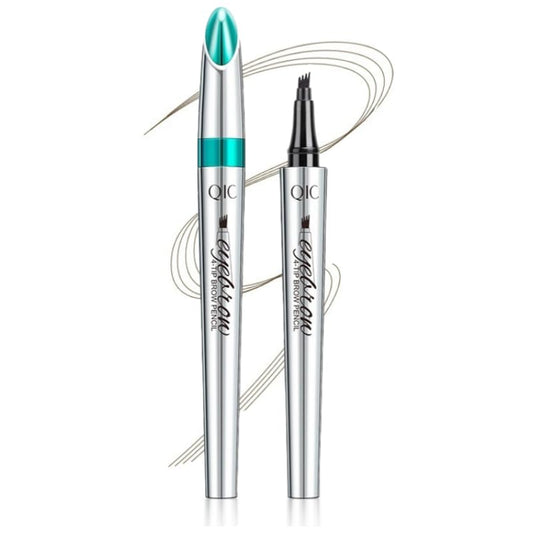 Microblading Eyebrow Pen - Long-Lasting 4D Four-Tip Waterproof Eyebrow pen with Triangular Tip Easy Application for Beginners for Natural Eyebrows (Dark Brown)