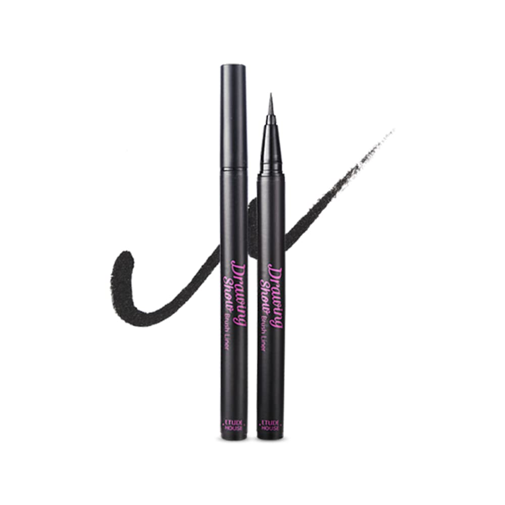ETUDE Drawing Show Brush Liquid Eyeliner, Black, Waterproof