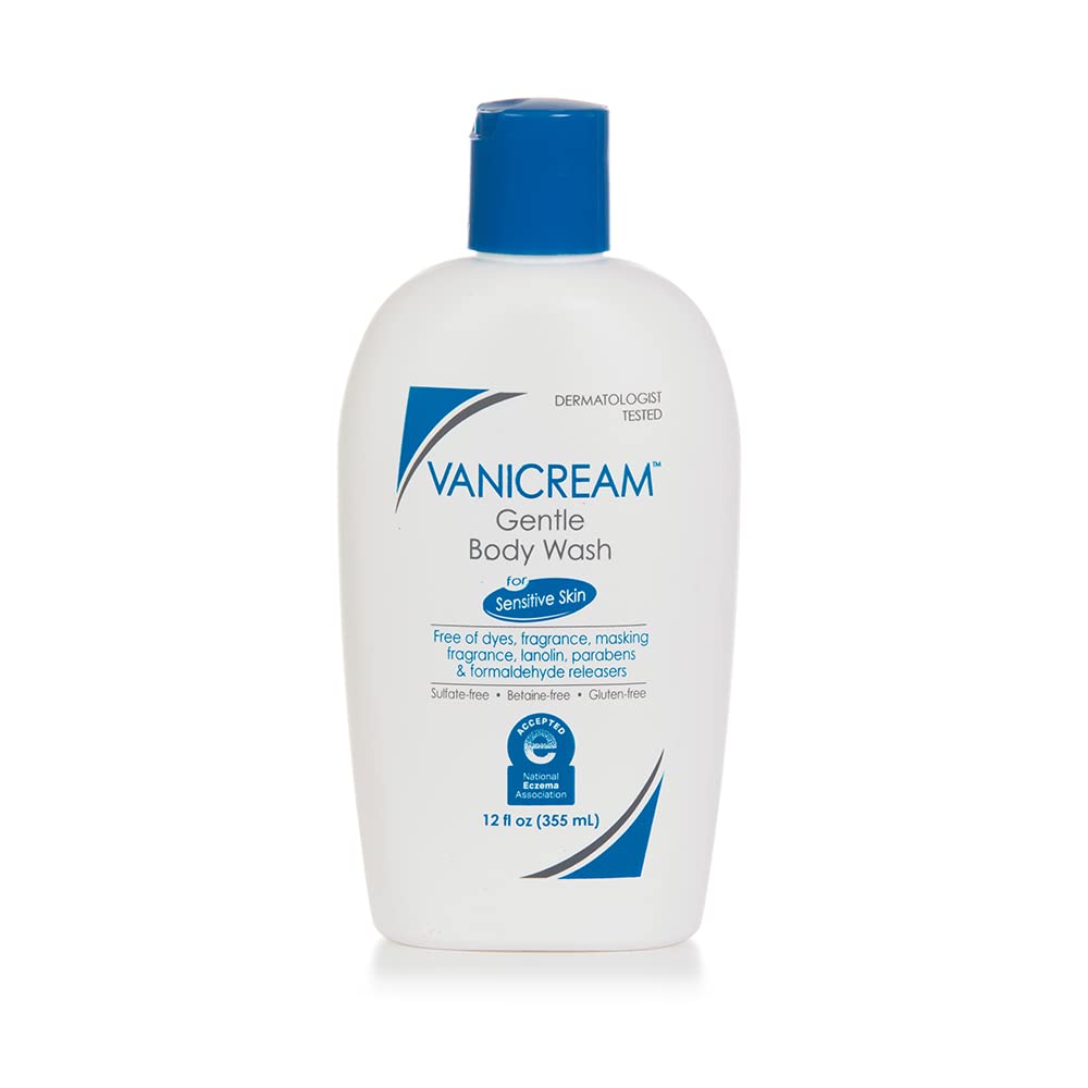 Vanicream Gentle Body Wash, 12 Fl Oz, Formulated without Common Irritants for Sensitive Skin, Gentle Cleanse and Moisture, Removes Dirt & Oils, Non-Drying, pH-Balanced Shower Gel
