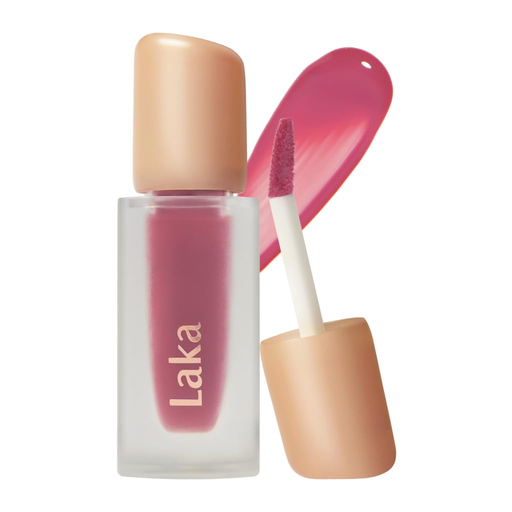 Laka Fruity Glam Tint, 4.5g/0.15 oz., Glowing Lip Stain with Wide Color Spectrum, Hydrating & Lightweight Texture, Long-Lasting Bold Stain, Non-Sticky, Vegan, K-Beauty (#113 Pleasure)