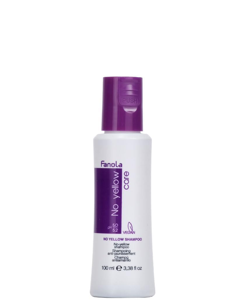 Fanola No Yellow Purple Shampoo, Anti-Brass Hair Toner, Travel Size, 3.38oz