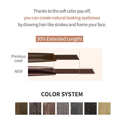 ETUDE Drawing Eye Brow 0.25g #5 Grey | Long Lasting Eyebrow Pencil | Soft Textured Natural Daily
