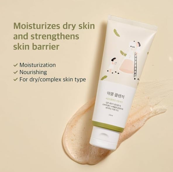 ROUND LAB Soybean Nourishing Cleanser | Scrub foam cleanser, Gentle exfoliation, Remove blackheads