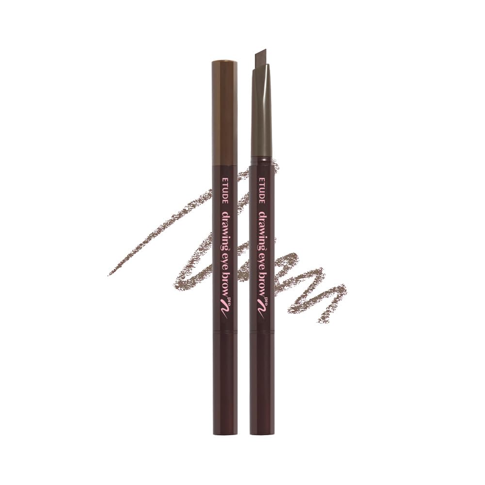 ETUDE Drawing Eye Brow Pro (Ash Brown) Eyebrow Pencil for women, Microblading, Long Lasting, Soft