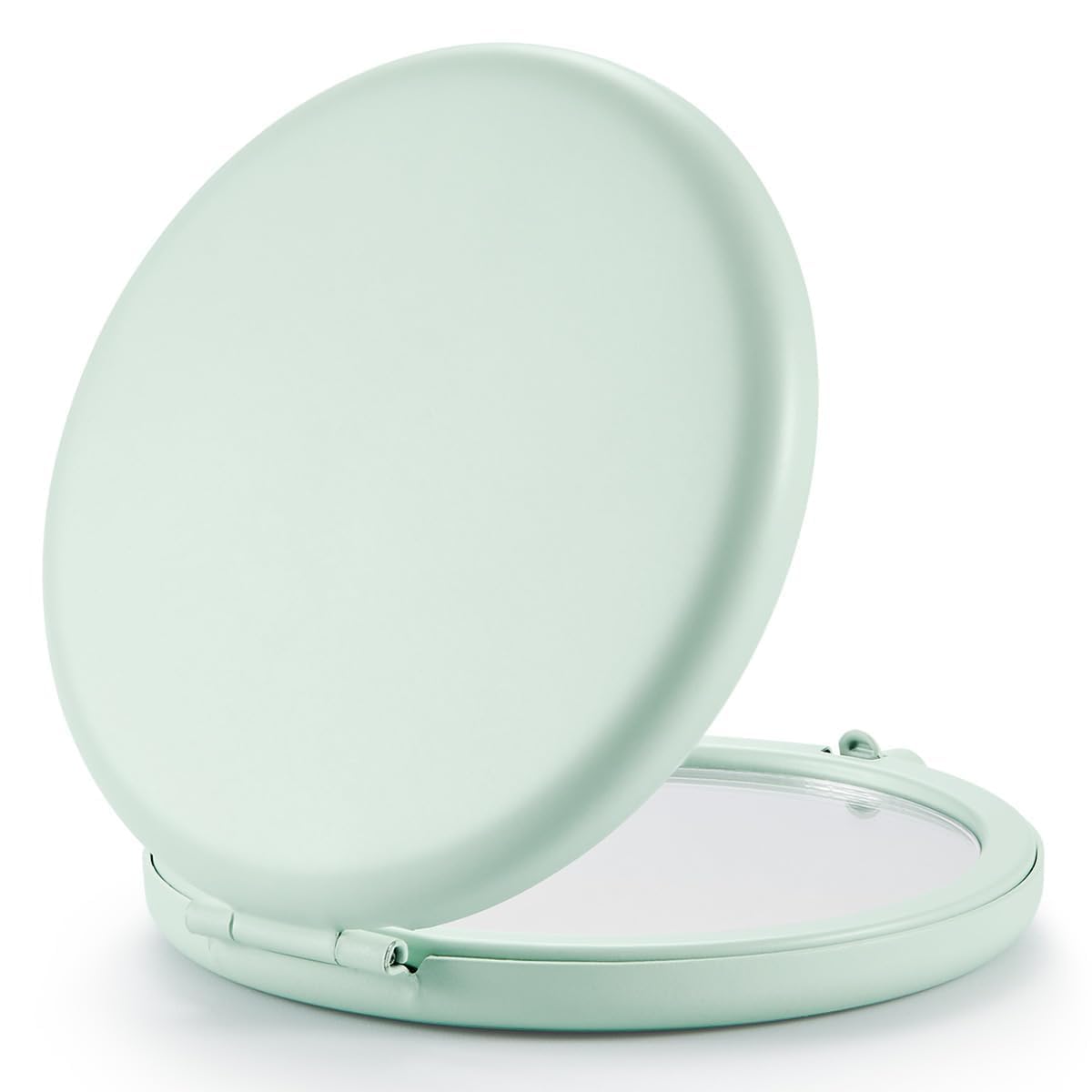 Compact Mirror for Purse, Pack of 12 Double-Sided 1X/2X Magnifying Metal Pocket Makeup Mirrors(Round, Cyan)
