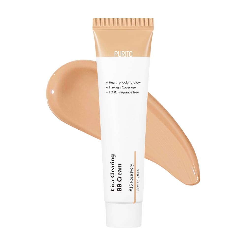 PURITO Cica Clearing BB #15 | Vegan Skin BB Cream In Rose Ivory Tone