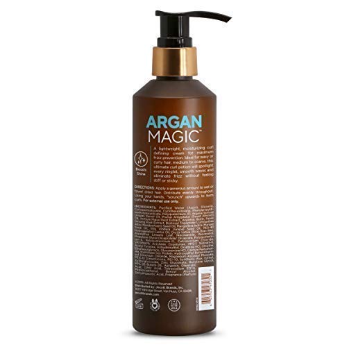 Argan Magic Defining Curl Cream - Enhances Waves & Curls While Adding Definition | Conditions, Detangles, Reduces Frizz | Enriched with Biotin | Made in USA | Paraben Free (8.5 oz / 250 ml / 2 Pack)