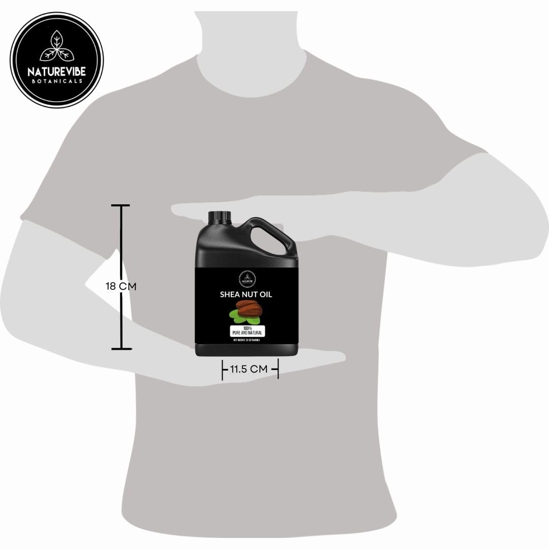 Naturevibe Botanicals Shea Nut Oil 32 Ounces | 100% Pure and Natural | Great for Skin Care and Hair Care