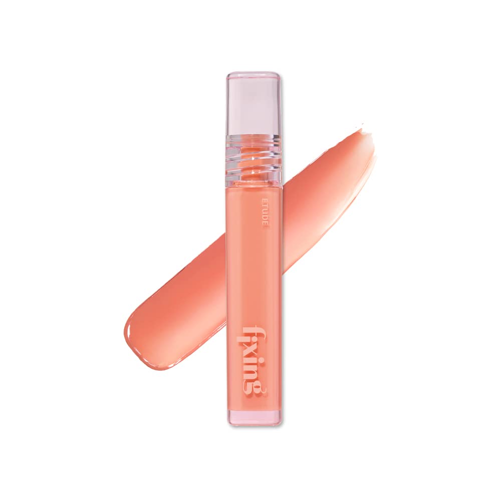 ETUDE Glow Fixing Tint #1 Pure Coral | Non-sticky Glossy Shine Lip stain | Fills up with