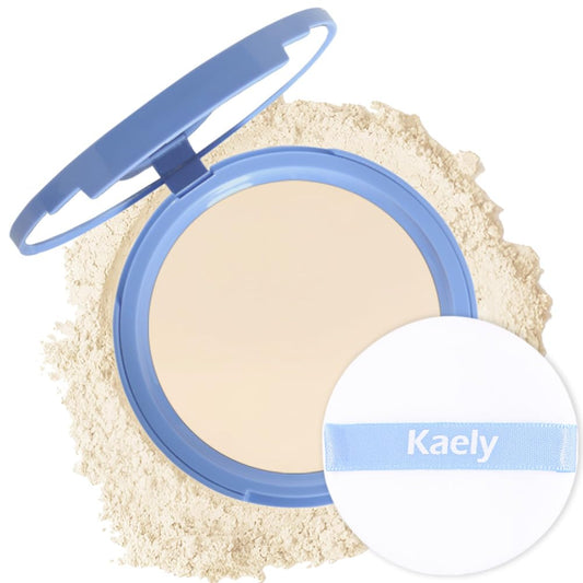 Kaely Pressed Face Powder Compact, Oil Control Flawless Makeup Setting Powder, Perfection Matte Compact Powder Foundation, polvo compacto de maquillaje, Lightweight Waterproof, 04 Nude Translucent