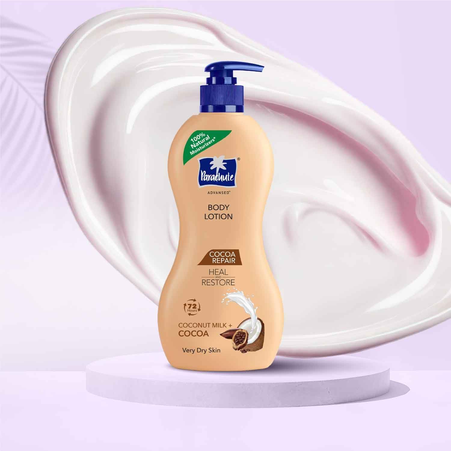 Parachute Advansed Cocoa Repair Body Lotion for Very Dry Skin, Intense Moisture with Coconut Milk