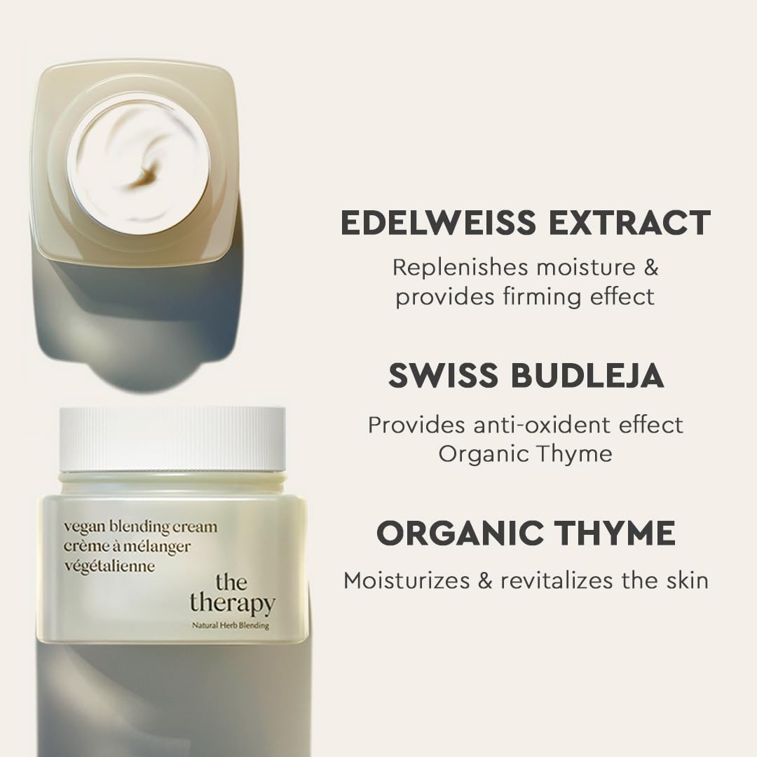 The Face Shop The Therapy Vegan Blending Cream Face Moisturizer - Soothing, Anti-Aging