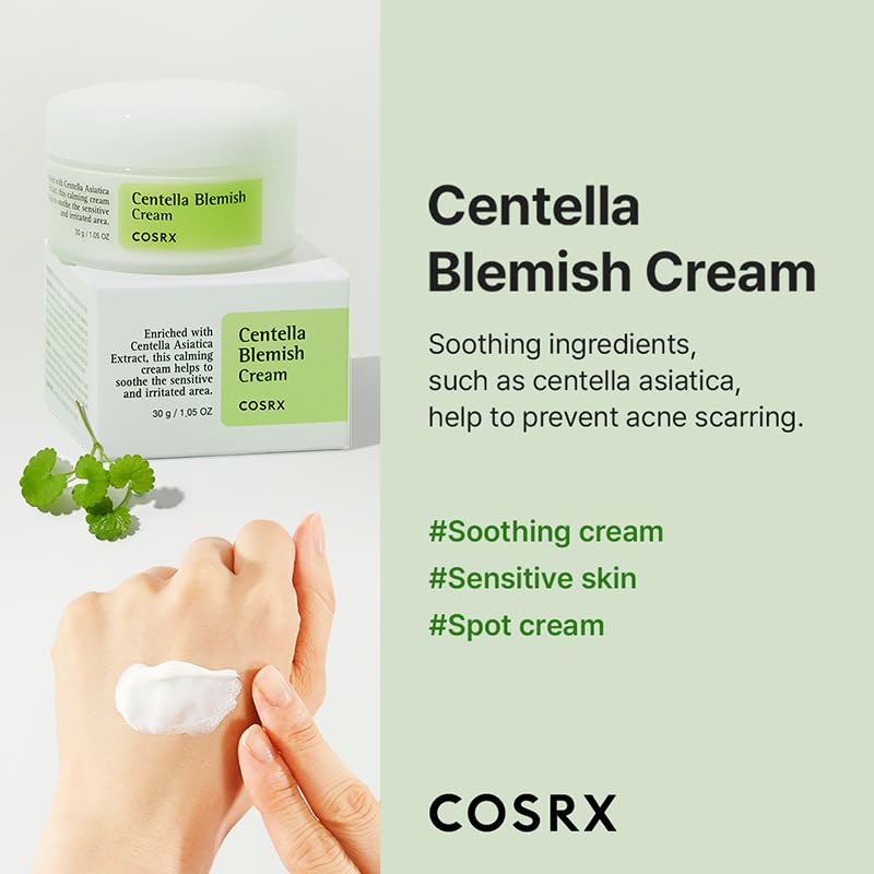 COSRX Centella Blemish Cream, 1.05 fl.oz / 30g | Centella | Korean Skin Care, Vegan, Cruelty Free