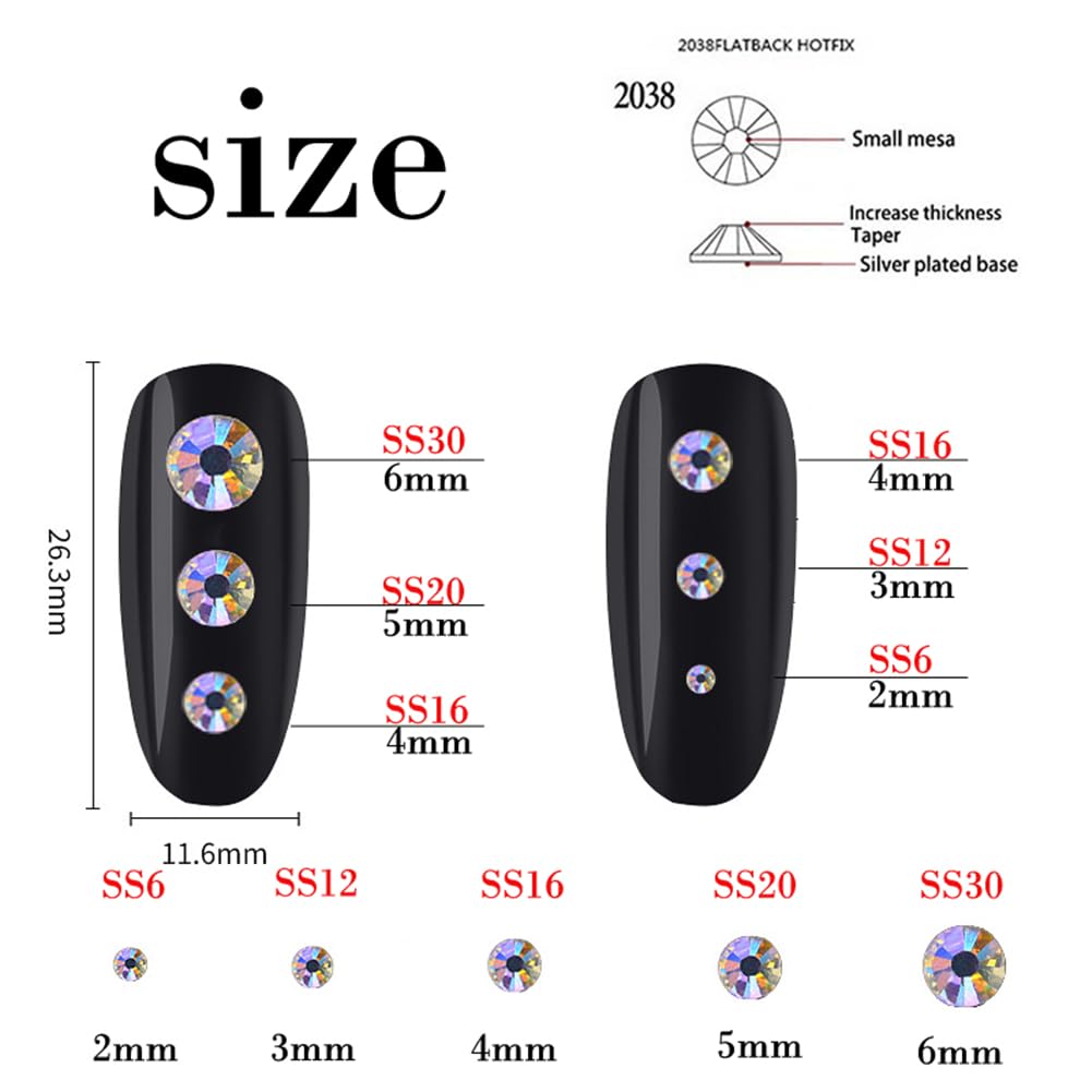 500 Pieces SS30 6mm Flatback Rhinestones Clear Glass Round Gems Crystals for Nail Art DIY Crafts Clothes Shoes Bags （Rose Red）