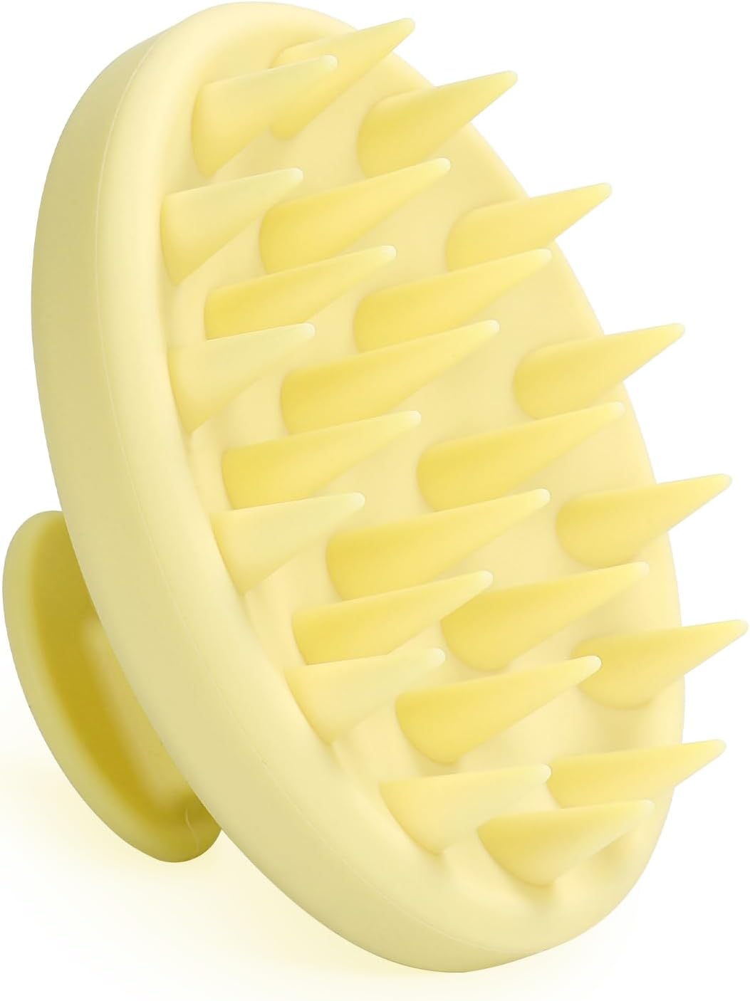 Silicone Scalp Massager, Scalp Scrubber for Hair Growth with Soft Bristles, Scalp Exfoliator Brush Dandruff Removal Shampoo Brush for Wet Dry Scalp Care (Light Yellow)