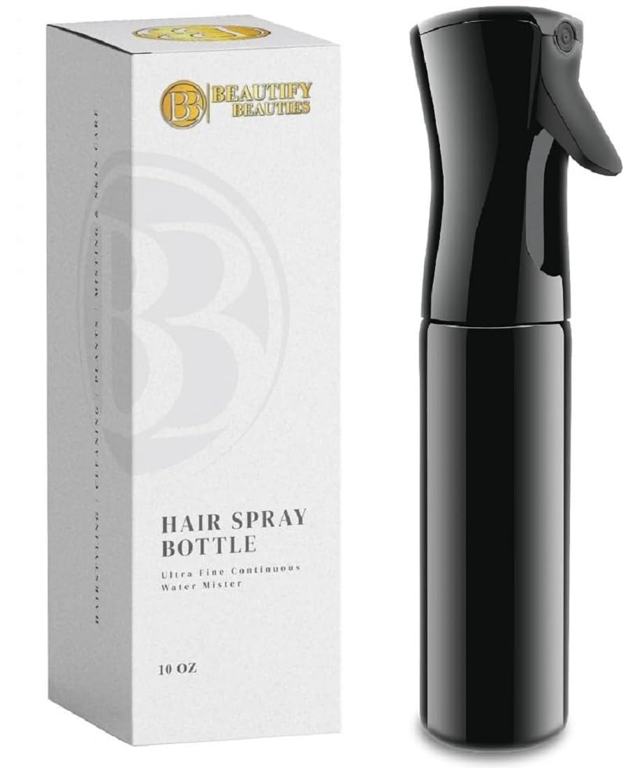 BeautifyBeauties Hair Spray Bottle – Ultra Fine Continuous Water Mister for Hairstyling, Cleaning