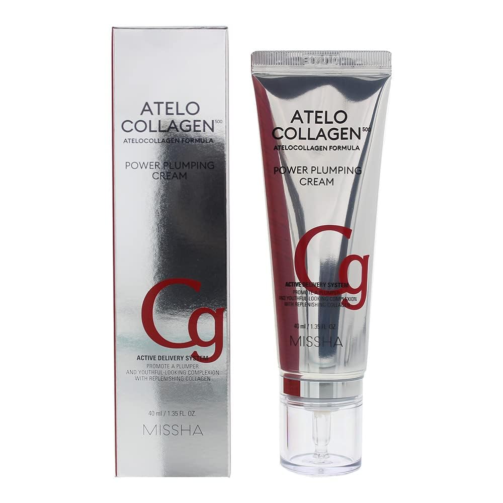 MISSHA Atelo Collagen 500 Power Plumping Cream Korean Moisturizer 1.35 oz