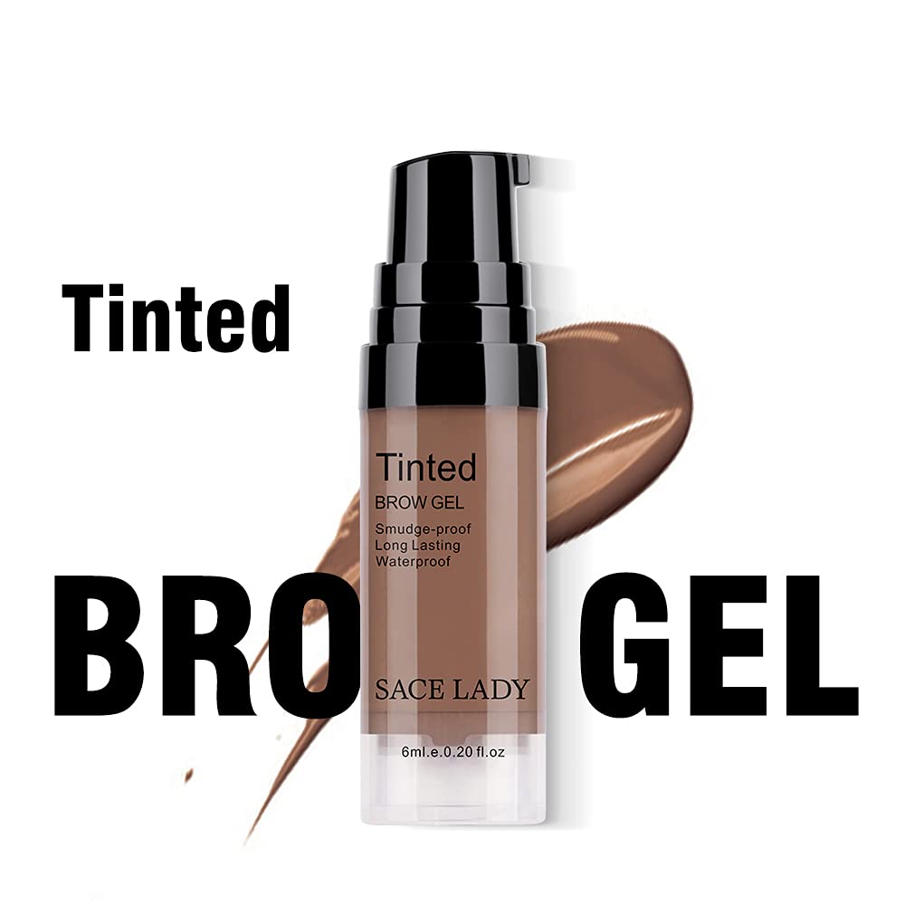 2 Colors Long Lasting Eyebrow Gel Set with Eyebrow Brushes for Waterproof Eyebrow Makeup, Eyebrow Tint Corrector Kit, Intense Brow Color Wax Cream, 2 * 6ml/0.20Fl Oz