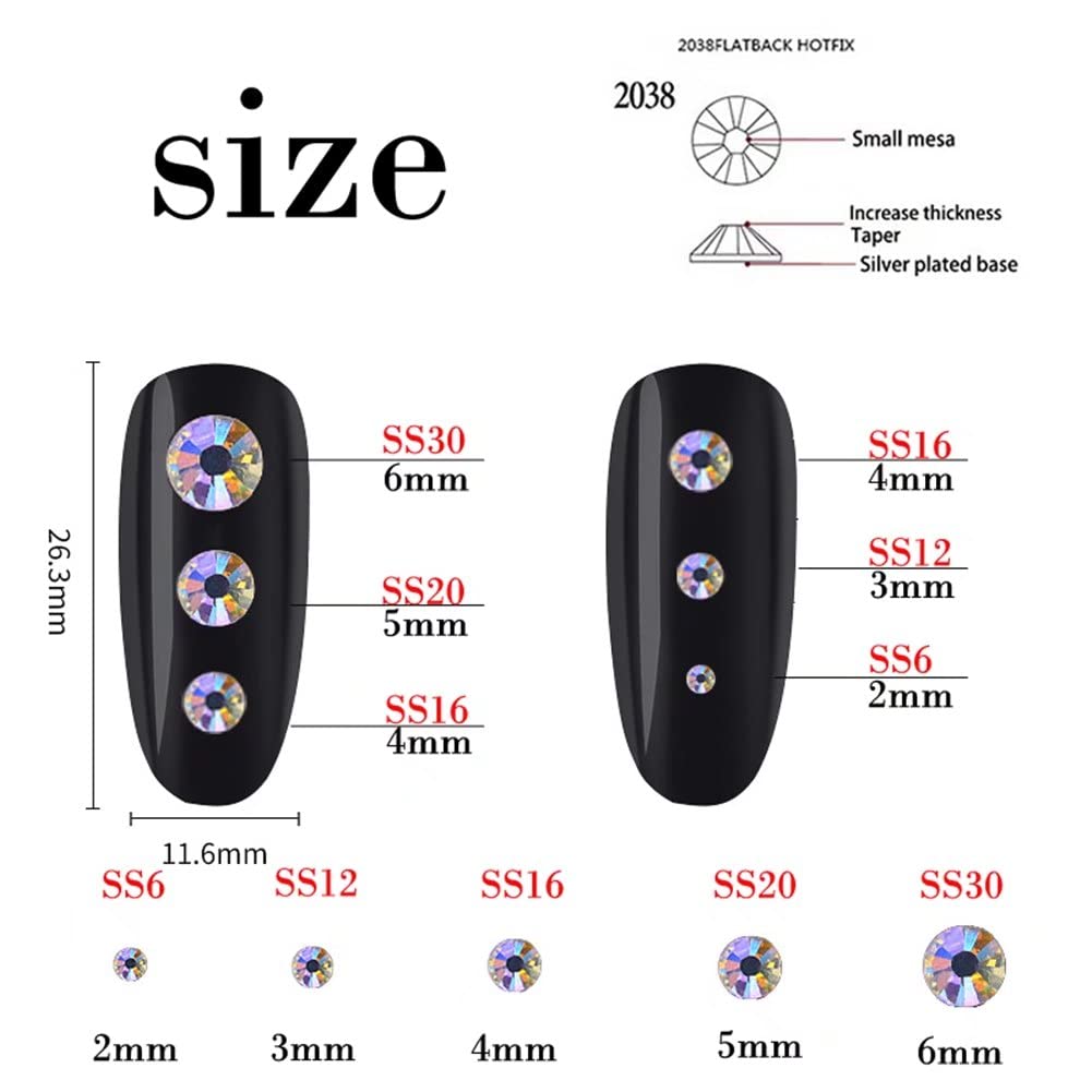 500 Pieces SS30 6mm Flatback Rhinestones Clear Glass Round Gems Crystals for Nail Art DIY Crafts Clothes Shoes Bags （Light Grey）