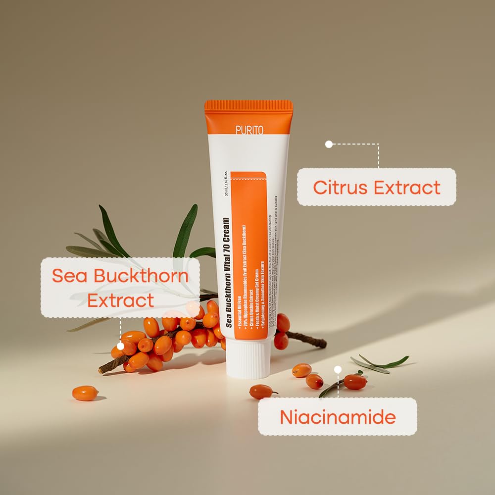 PURITO Sea Buckthorn 70 Cream | Face Cream For Vitalizing Skin Glow