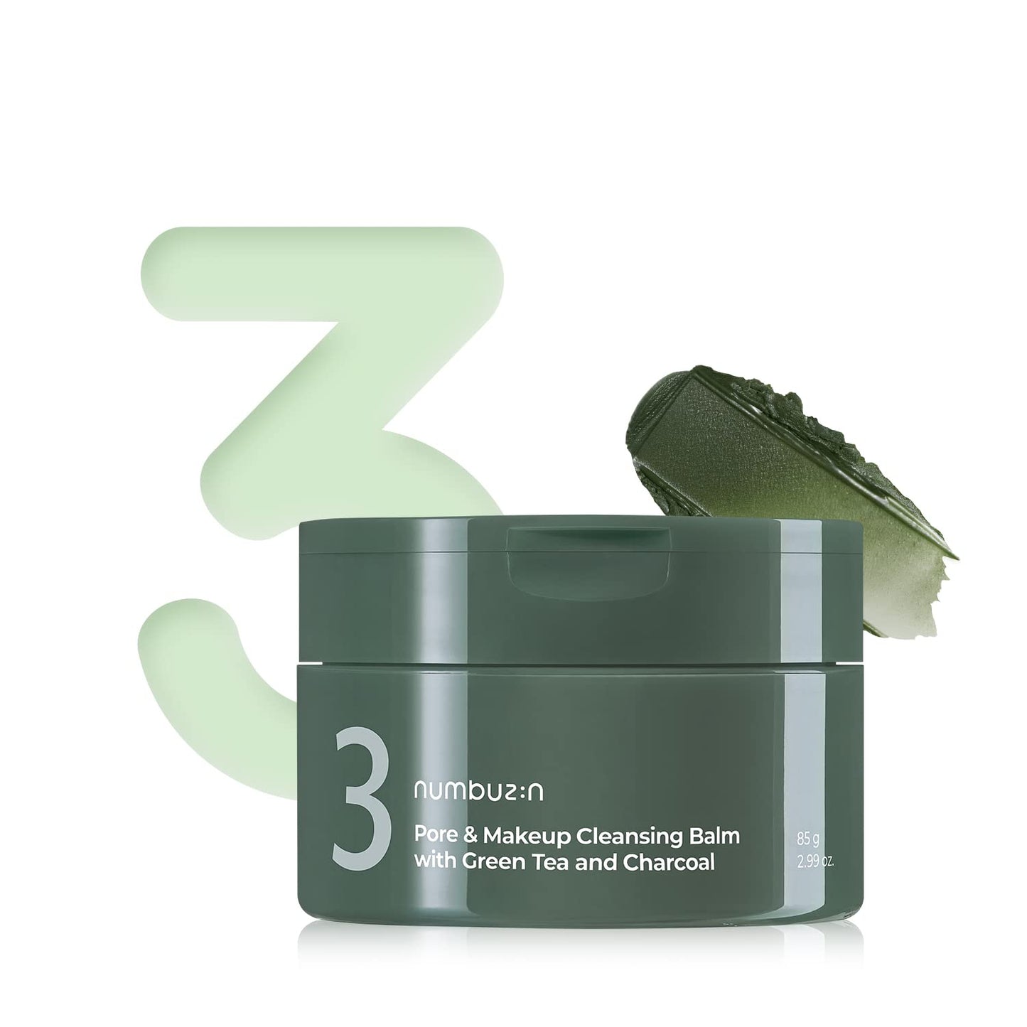 numbuzin No.3 Pore & Makeup Cleansing Balm with Green Tea and Charcoal | Quick & Easy Cleansing