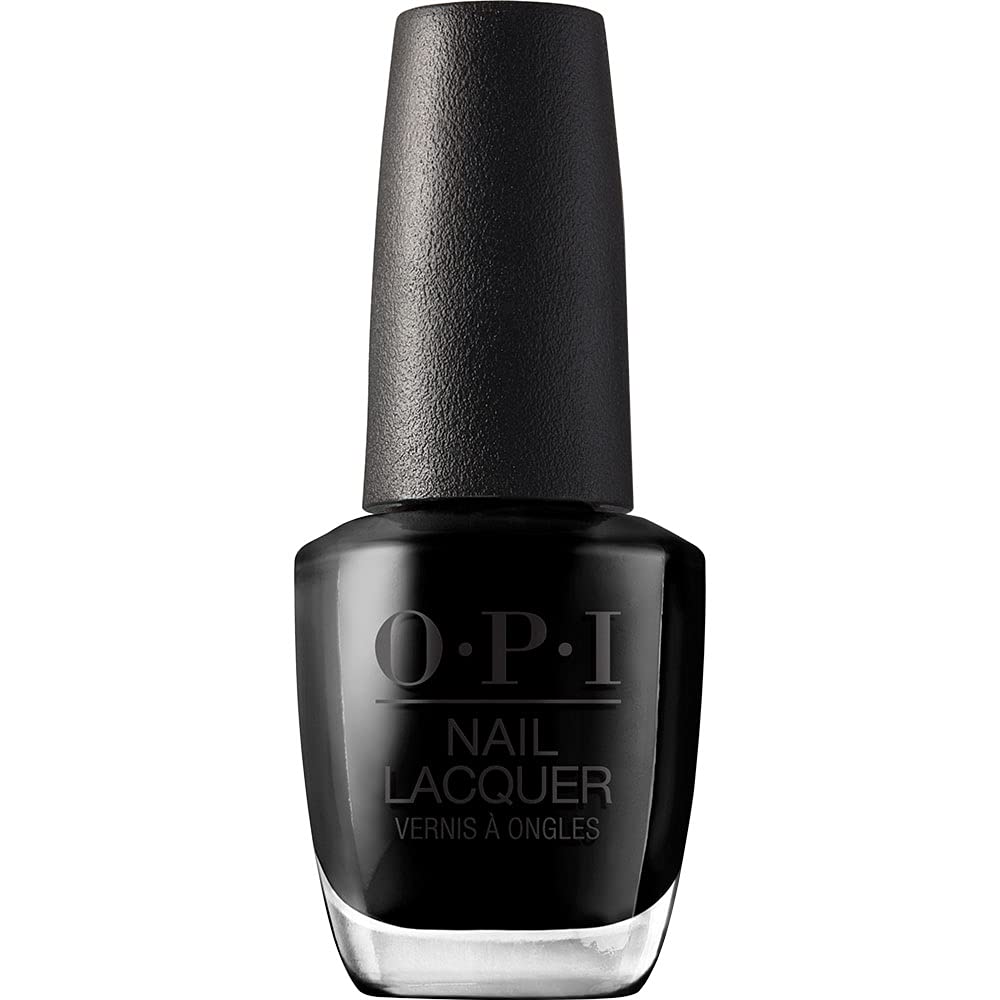 OPI Nail Lacquer, Opaque & Vibrant Crème Finish Black Nail Polish, Up to 7 Days of Wear, Chip