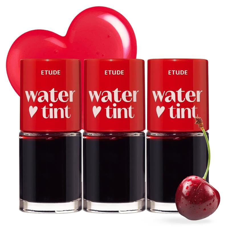 ETUDE Dear Darling Water Tint Cherry Ade 3 SET (9g*3) | Vivid Color Lip Stain with Moisturizing