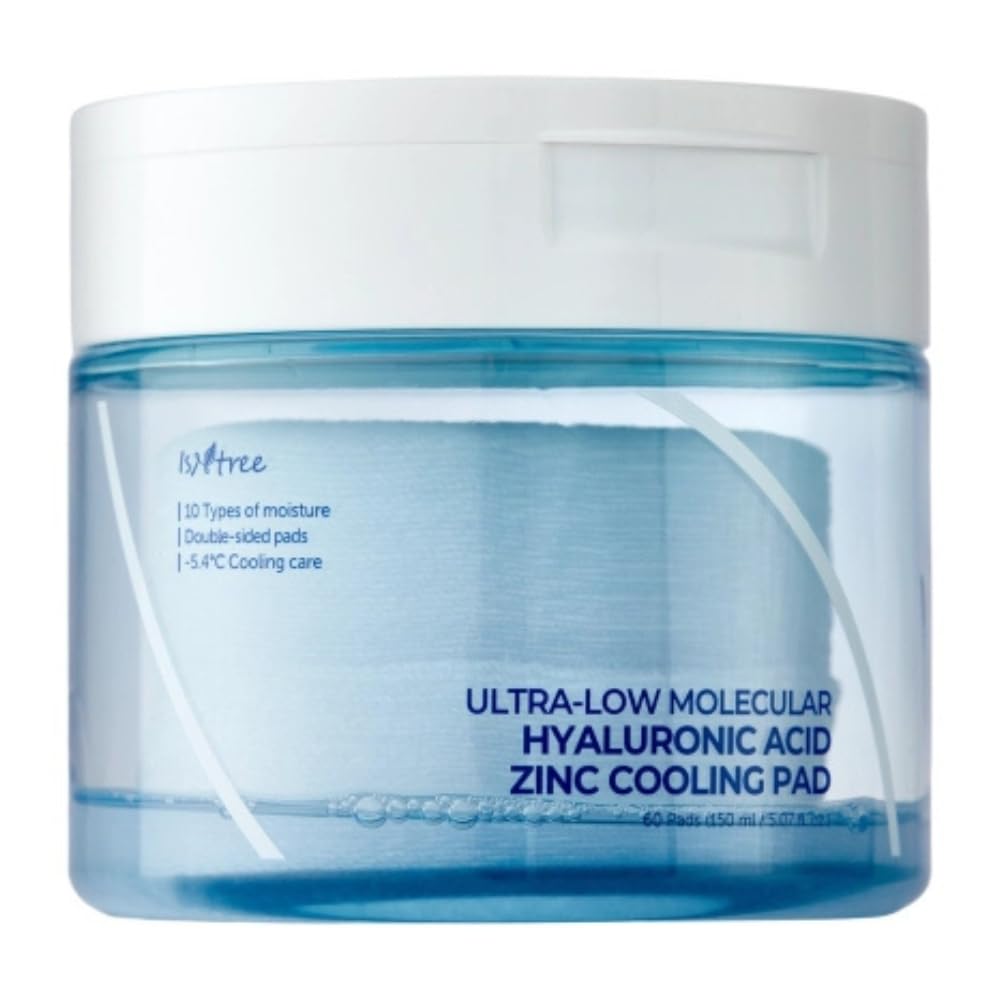ISNTREE Ultra-Low Molecular Hyaluronic Acid Zinc Cooling Toner Pad (60 Pads)