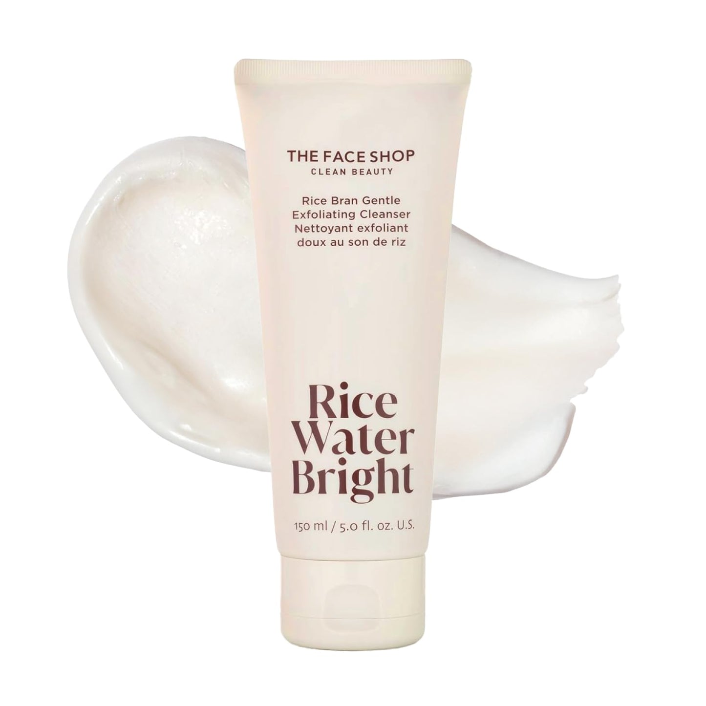 The Face Shop Rice Water Bright Rice Bran Gentle Exfoliating Cleanser - Hydrating, Moisturizing &