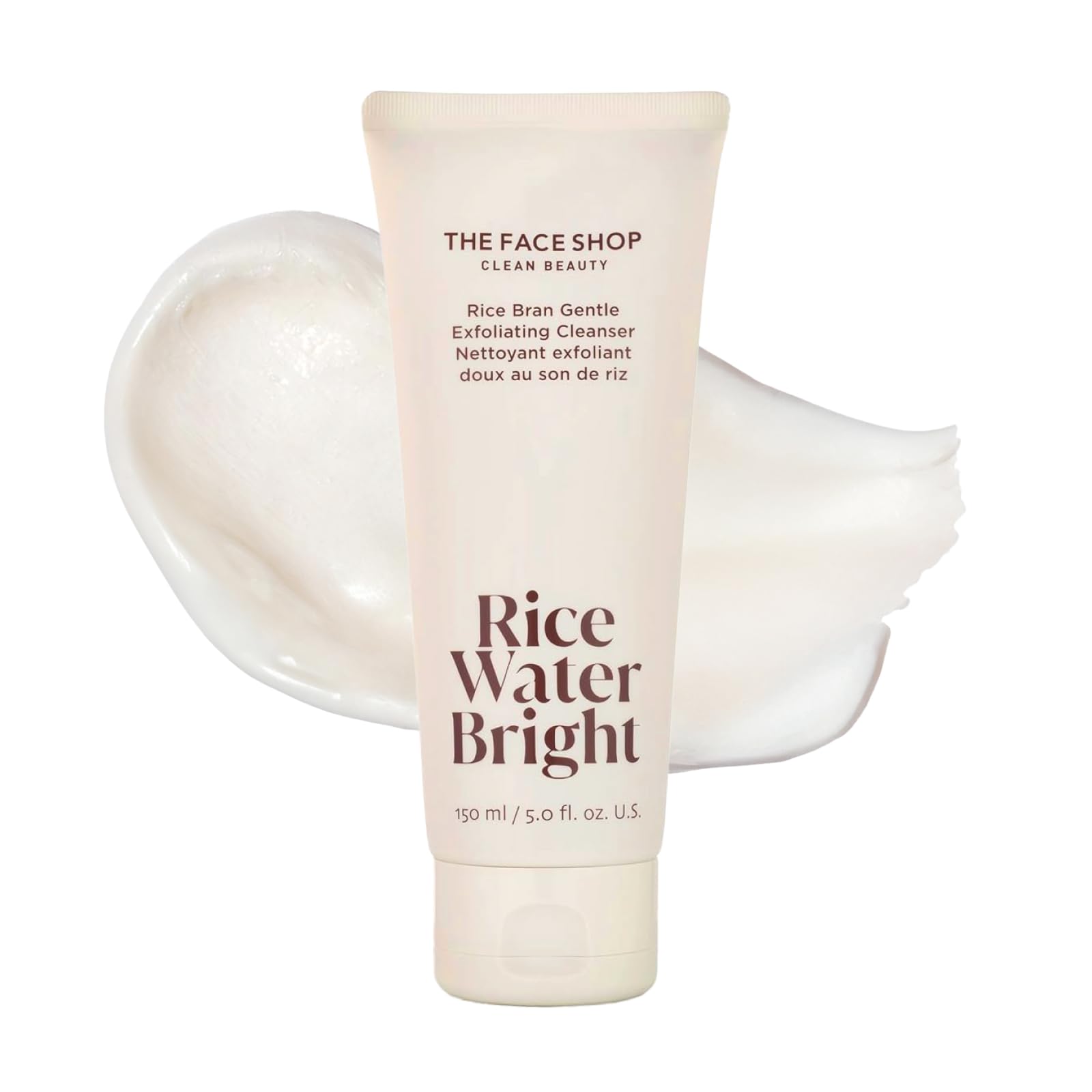The Face Shop Rice Water Bright Rice Bran Gentle Exfoliating Cleanser - Hydrating, Moisturizing &